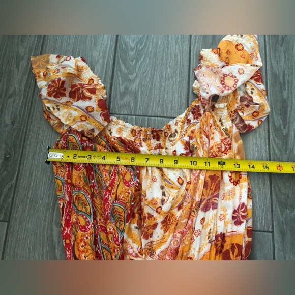 Free People|Carmen Jumpsuit,Boho floral wide leg jumpsuit-off the shoulders••• - Picture 14 of 15